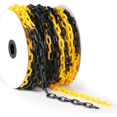 Plastový řetěz pro ohraničení žlutočerný 50 m žlutočerný, velikost oka 41 x 21 mm, ⌀ 6 mm - Kód: 13700 – Hledejceny.cz