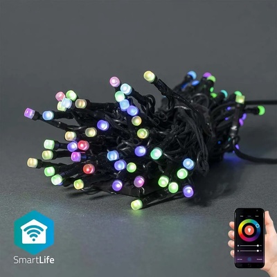 Nedis WIFILX01C42-LED RGB Външен гирлянд 42xLED / 8 функции, 8 m, IP65, Wi-Fi Tuya (NE0492)