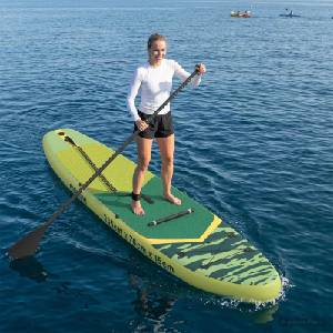 vidaXL SUP дъска с седалка 2 в 1 POSEIDON 335 x 76 x 15 см Зелено (42039130)
