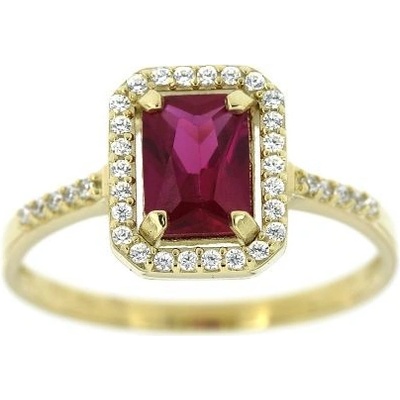 Zlatnictví U Kostela Dámský zlatý prsten s červeným kamenem 85žč