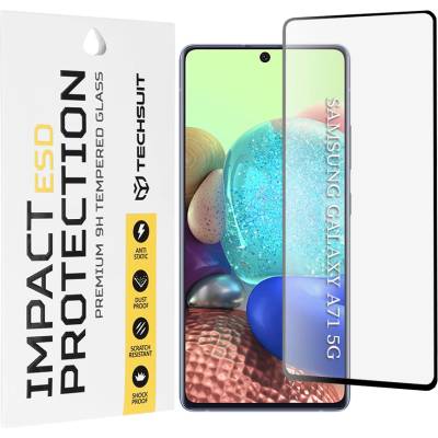 Techsuit Протектор за Samsung Galaxy A71 4G / A71 5G / Note 10 Lite / M51 - ESD стъкло - черен