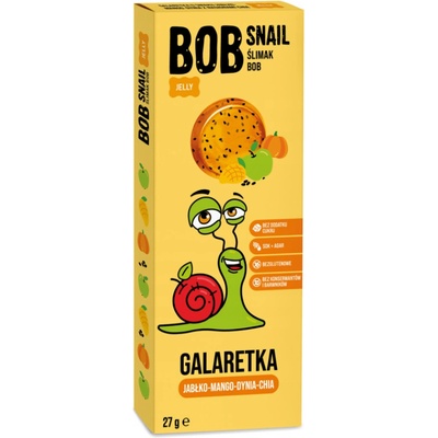 Eco Snack Bob Snail Gummies bez přidaného cukru jablko, mango, dýně, chia semínka 27 g