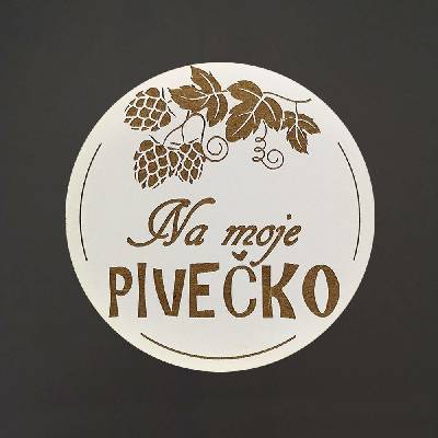 Amadea Dřevěný podtácek kulatý Pivo text na moje pivečko průměr 10,5cm