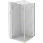 Mexen Lunar-B Duo душ кабина, отваряема, 100 x 100 см, прозрачна, четкавано злато - 832-100L-100P-55-00 (832-100L-100P-55-00)