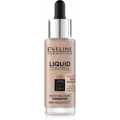 Eveline Cosmetics Liquid Control tekutý make-up s pipetou 035 Natural Beige 32 ml