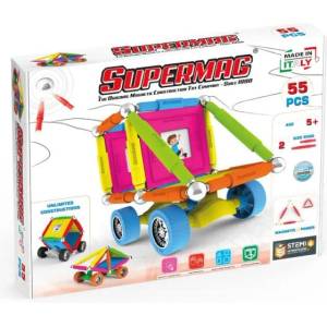 Supermag магнитен строителен комплект Wheels 55бр (0661)