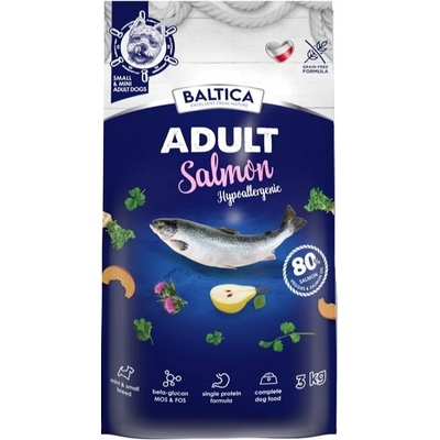 Baltica Dospělí XS/S hypoalergenní s lososem 3 kg