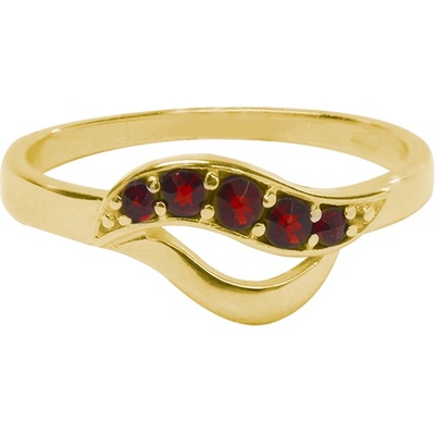 Český granát pozlacený prsten stříbrný 120963Z