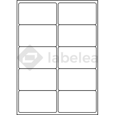 Labelea Samolepiace etikety 99x57 mm biele papierové, na hárku A4, pre laserovú a atramentovú tlač, Farba etikiet Biela, Počet hárkov v balení 100 EPS099057W010S