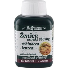 MedPharma ŽENŠEN 350 mg + Echinacea + Leuzea 60+7 tabliet