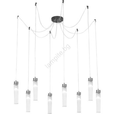 Kolarz 6009.30860 - Пендел RAGGIO 8xE14/25W/230V паяк матов хром (KL0143)