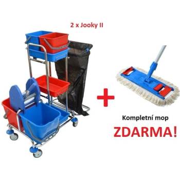 Eeastmop 2 x úklidový vozík KOMBI JOOKY II kompletní výbava + kompletní mop