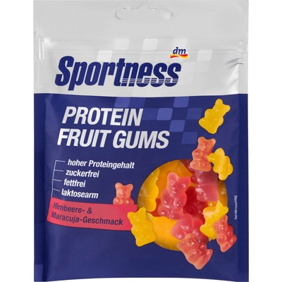 Sportness proteinové želé bonbony s příchutí malin a maracuji 90 g