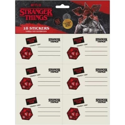 Stranger things Ученически етикети Stranger Things - Helfire Club, 18 броя (68146)