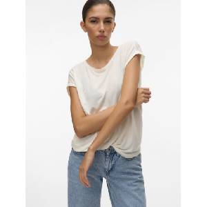 VERO MODA Дамска базова тениска AVA бяла Vero Moda | Byal | ЖЕНИ | XL