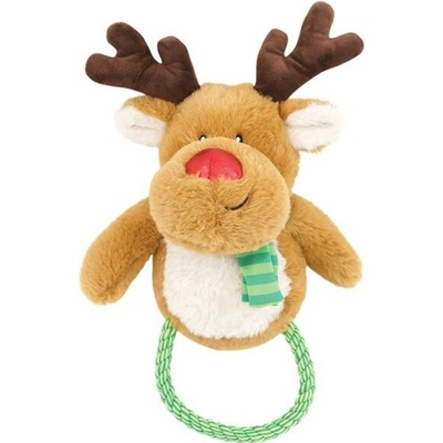 Happy Pet plyš vánoční Ronny sob s provazem 38 cm