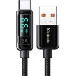 Mcdodo Кабел - Mcdodo (CA-8690) - USB-A → USB-C, 6A, цифров дисплей, 1.2m - Черен