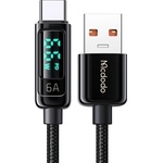 Mcdodo Кабел - Mcdodo (CA-8690) - USB-A → USB-C, 6A, цифров дисплей, 1.2m - Черен