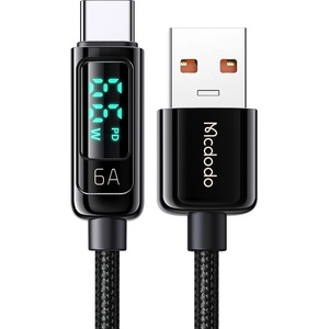 Mcdodo Кабел - Mcdodo (CA-8690) - USB-A → USB-C, 6A, цифров дисплей, 1.2m - Черен