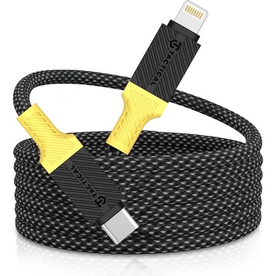 Tactical Здрав кабел с вграден магнитен органайзер и въжена оплетка за устройства с Lightning порт - Tactical MagRope Magnetic USB-C to Lightning Cable 27W (черен) (100 см) (57983121891)