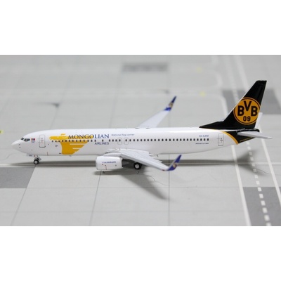 Panda Models B737-8CXWL MIATMongolian Airlines 2012 Colors w. Borussia Dortmund Tail Named Khubelai Khan 1:400