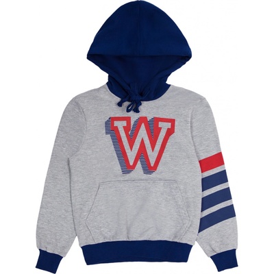 Winkiki Kids Wear Chlapecká mikina s kapucí W šedý melanž