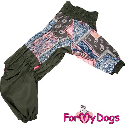 FOR MY DOGS Pláštěnka KHAKI PATCHWORK