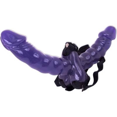 Пенис колан за двойно удоволствие, оребрен - Double Delight Strap-on (PIPE338600)