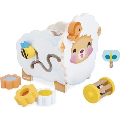 Janod Ферма Дървена моторна играчка Овца с много дейности