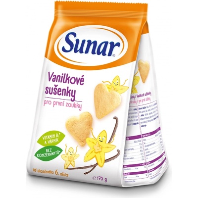 Sunárek Vanilkové sušenky pro první zoubky 175g – Zboží Dáma