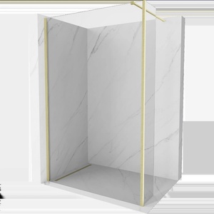 Mexen Kioto стъклена преграда за душ Walk-in 155 x 30 см, прозрачна, златисто четкана - 800-155-212-55-00-030 (800-155-212-55-00-030)