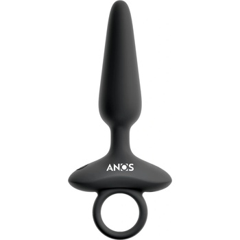 Anos Flexible Butt Plug with Vibrations Black