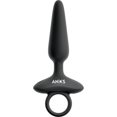 Anos Flexible Butt Plug with Vibrations Black
