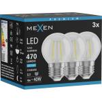 Mexen Vintis 3x LED нажежаема крушка E27, G45, 4W, Студена - 6500K, 470 lm, прозрачна (L156-E27-0465-00x03)