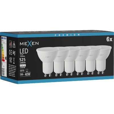 Mexen Nova 6x LED крушка GU10, 5W, Неутрална - 4000K, 525 lm - L107-GU10-0540-01x06 (L107-GU10-0540-01x06)