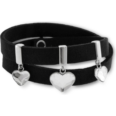 Spark náramek se Swarovski Elements krystaly černý Heart B2808CZC Krystal