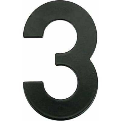 Číslo "3", matná černá, 145 mm