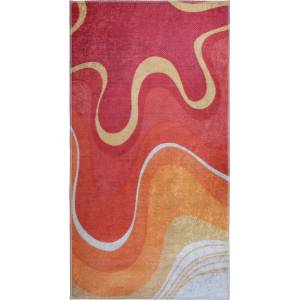 Vitaus Червен и оранжев килим подходящ за пране 60x100 cm Colors of Joy - Vitaus (KRN-6205-60x100)