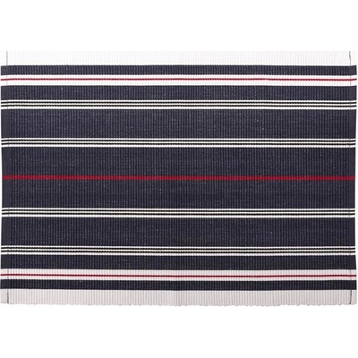 SCANquilt prostírání Rib marine-pruhy tmavě modrobílá běhoun delší strana 100-170cm