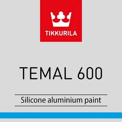 TIKKURILA TEMAL 600 ALUMINIUM PAINT 9L Silikonová barva na bázi pryskyřice s obsahem hliníku do + 650°C
