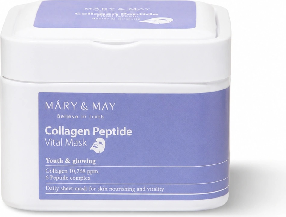 Mary&May Маски за лице с Колаген и Пептиди MARY & MAY Collagen Peptide Vital Mask (30pcs)