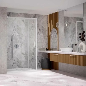 Radaway Правоъгълна душ кабина с плъзгаща се врата Radaway Idea KDJ 120x110 см матово-прозрачно бяло покритие лява (387042-04-01L+387053-04-01R)