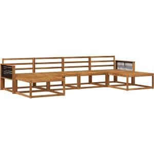 vidaXL Комплект дивани за открито 6 бр. Натурално (3382782)