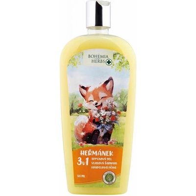 Bohemia Gifts Herbs Harmanček 3v1 sprchový gél, šampón a pena do kúpeľa pre deti 500 ml