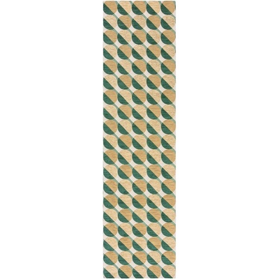 Flair Rugs Жълто-зелена пътека 60x230 cm Carlos Circle Geo - Flair Rugs (503119377010)