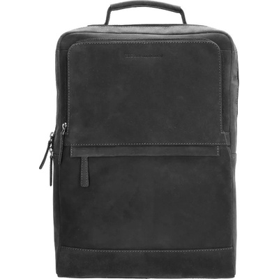 Hide & Stitches Černý batoh na notebook z pravé kůže "Sirius" 12 l
