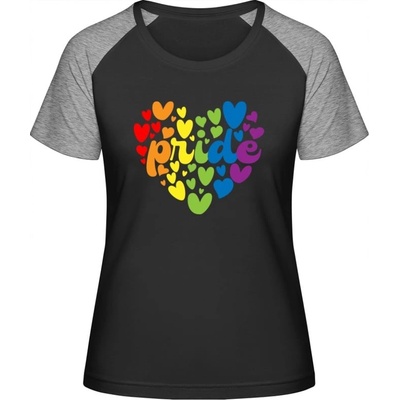 MyMate Predĺžené Tričko MY120 Dúhové srdce Pride Black