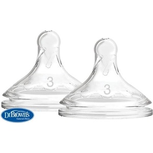 Dr. Brown's DR. BROWN'S Биберон за бутилки Option+ широко гърло 6m+ силиконов 2бр (IP2678)