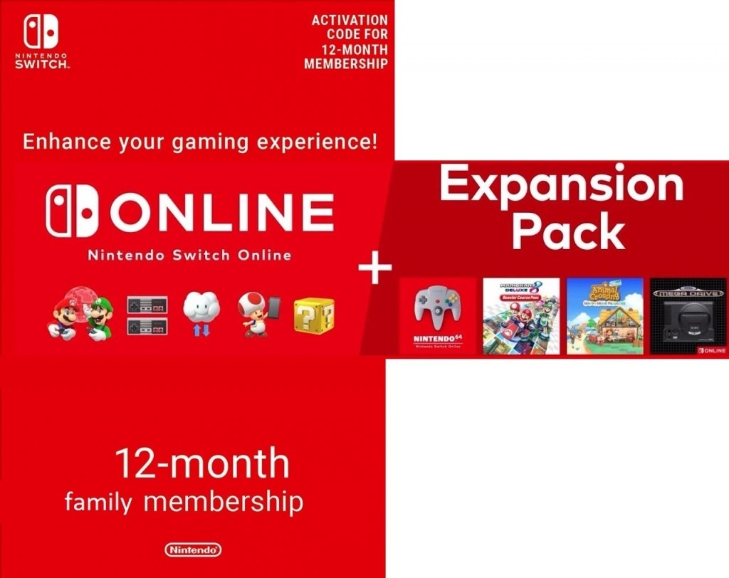 Nintendo Switch Online Family Expansion Pack členství 365 dní od