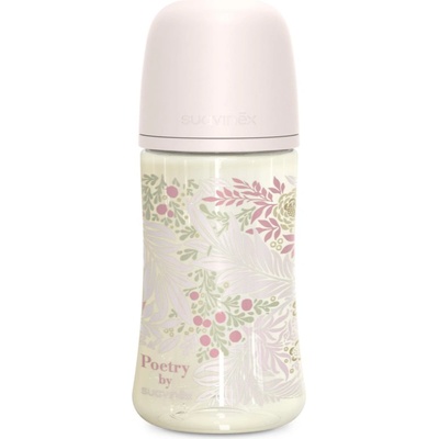 Suavinex Poetry SX Pro Physiological M бебешко шише 3 m+ Medium Flow - Pink 270ml